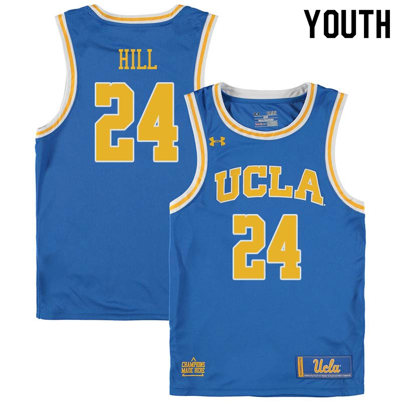 Youth #24 Jalen Hill UCLA Bruins College Basketball Jerseys Sale-Blue